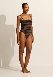 Petite Square Maillot - Nutmeg Stripe - Matteau